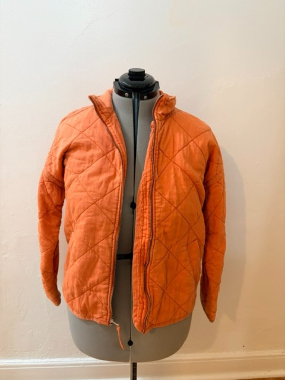 GAP Burnt Orange Terracotta Diamond Quilted Zip Up Jacket – Size M